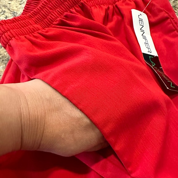 Jennifer Lauren Women’s Red Elastic Waist Pants w/Pockets - Size 1X - Picture 3 of 11